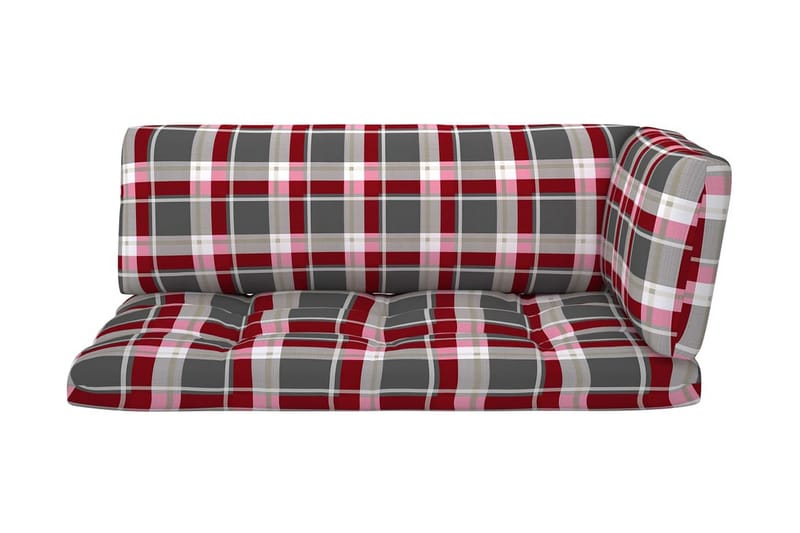 Hynder Til Pallesofa 3 Stk. Rødternet Mønster - Flerfarvet - Havemøbler - Hynder - Hynder til bænk & havesofa