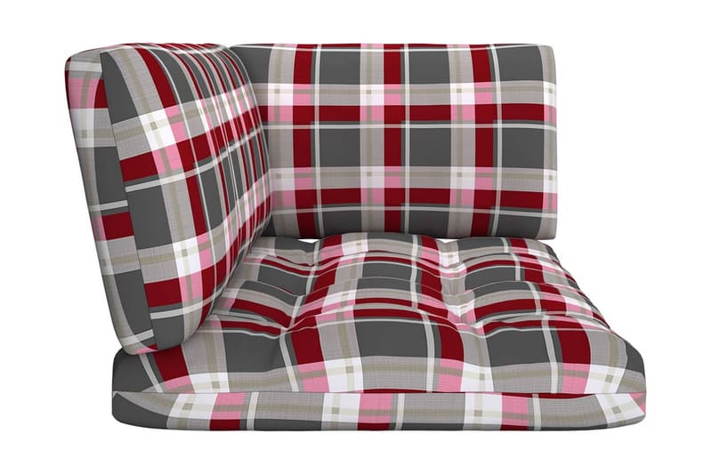 Hynder Til Pallesofa 3 Stk. Rødternet Mønster - Flerfarvet - Havemøbler - Hynder - Hynder til bænk & havesofa