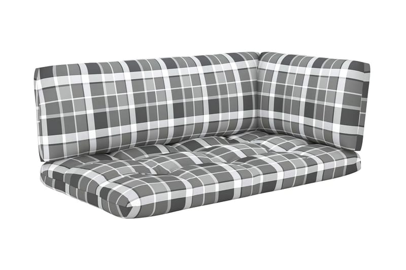 Hynder Til Pallesofa 3 Stk. Gråternet Mønster - Flerfarvet - Havemøbler - Hynder - Hynder til bænk & havesofa