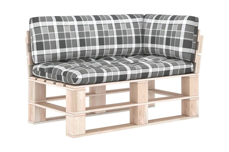 Hynder Til Pallesofa 3 Stk. Gråternet Mønster - Flerfarvet - Havemøbler - Hynder - Hynder til bænk & havesofa