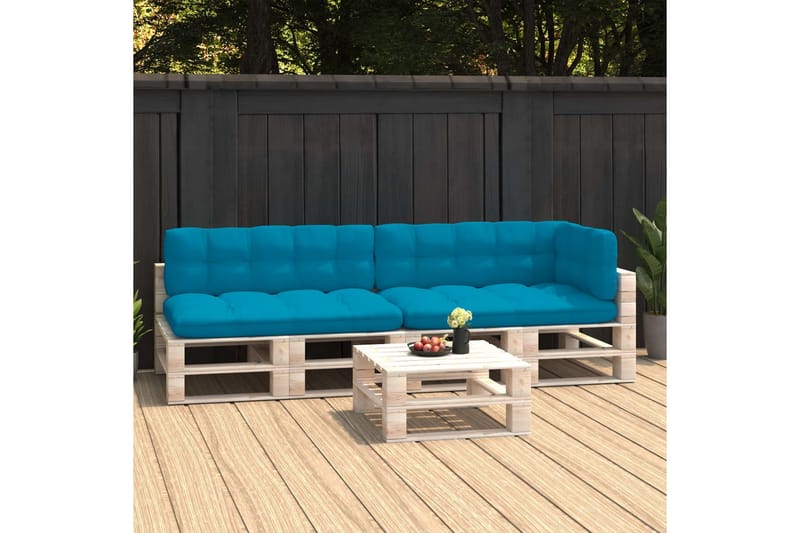 Hynder Til Pallesofa 5 Stk. Blå - Blå - Havemøbler - Hynder - Hynder til bænk & havesofa