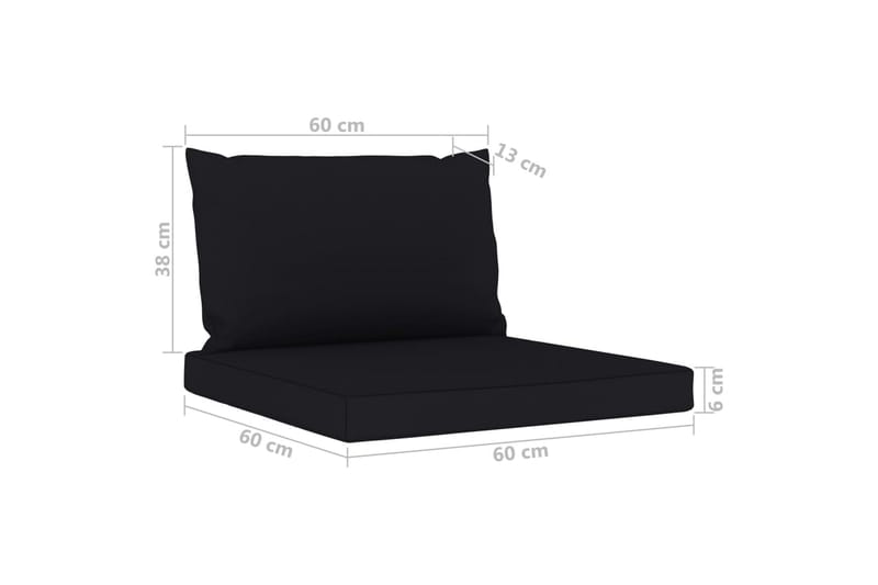 hynder til pallesofa 2 stk. stof sort - Sort - Havemøbler - Hynder - Hynder til bænk & havesofa
