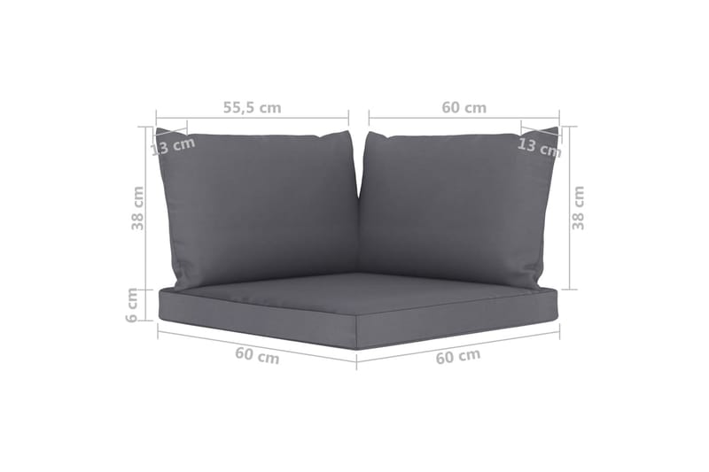 hynder til pallesofa 3 stk. stof antracitgrå - Antracit - Havemøbler - Hynder - Hynder til bænk & havesofa