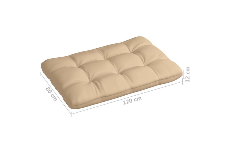 pallehynde 120x80x12 cm stof beige - Beige - Havemøbler - Hynder - Hynder til bænk & havesofa