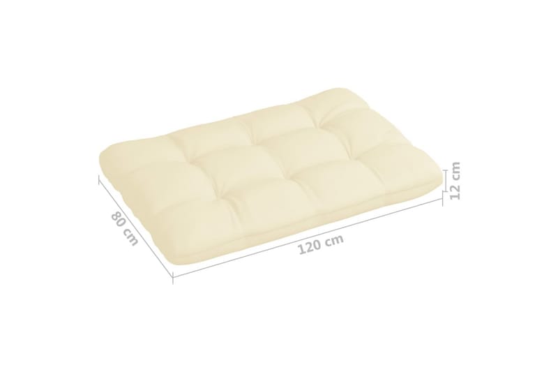 pallehynde 120x80x12 cm stof cremefarvet - Creme - Havemøbler - Hynder - Hynder til bænk & havesofa