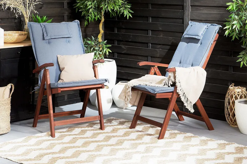 Krasley hynder havestol 2-stk - Blå - Havemøbler - Hynder - Positionshynder