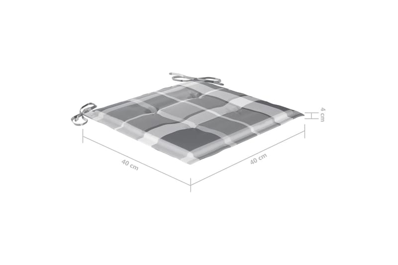 hynder til havestol 2 stk. 40x40x4 cm stof gråternet - Flerfarvet - Siddehynder