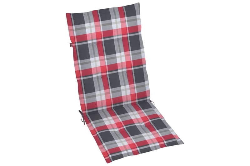 hynder til havestol 4 stk. 120x50x4 cm rødternet mønster - Flerfarvet - Havemøbler - Hynder - Siddehynder