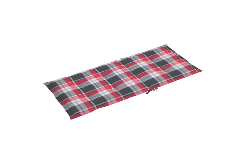 hynder til havestol 4 stk. 120x50x4 cm rødternet mønster - Flerfarvet - Havemøbler - Hynder - Siddehynder