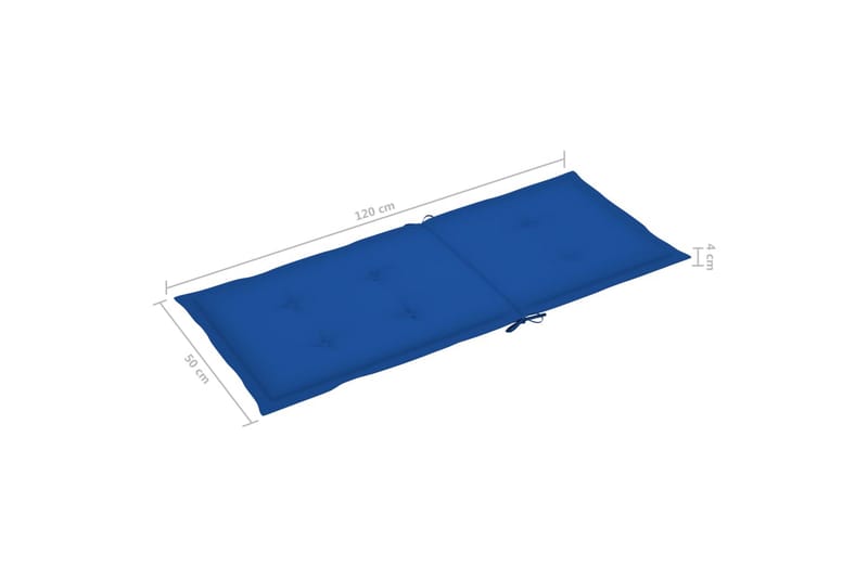 hynder til havestole 2 stk. 120x50x4 cm kongeblå - Blå - Havemøbler - Hynder - Siddehynder