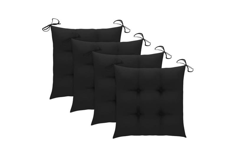 Hynder til havestole 4 stk. 40x40x7 cm stof sort - Sort - Havemøbler - Hynder - Siddehynder