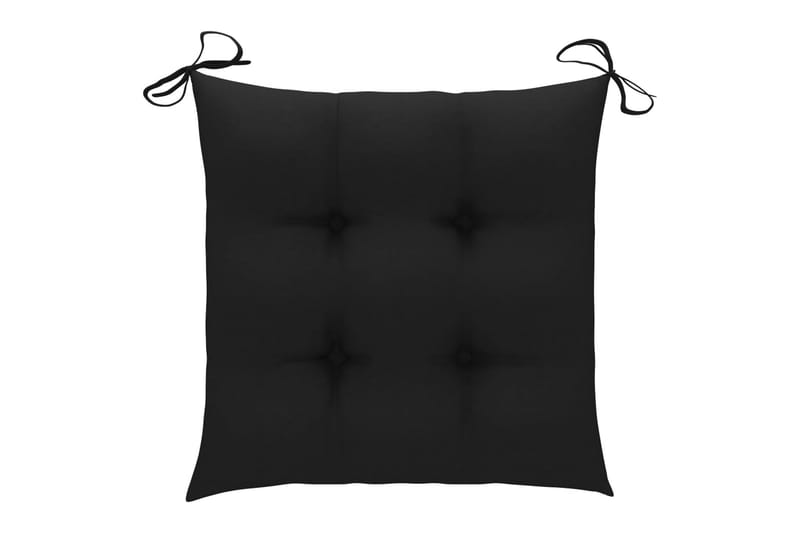Hynder til havestole 4 stk. 40x40x7 cm stof sort - Sort - Havemøbler - Hynder - Siddehynder