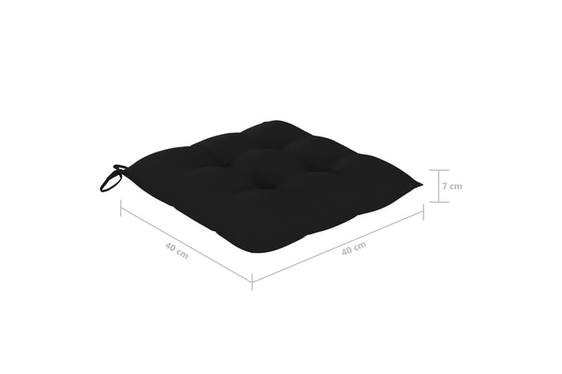 Hynder til havestole 4 stk. 40x40x7 cm stof sort - Sort - Havemøbler - Hynder - Siddehynder