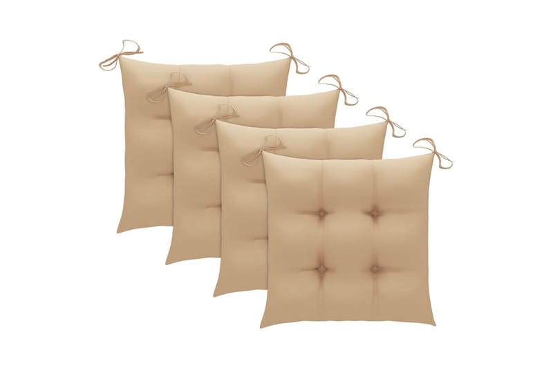 Hynder til havestole 4 stk. 50x50x7 cm stof beige - Beige - Havemøbler - Hynder - Siddehynder