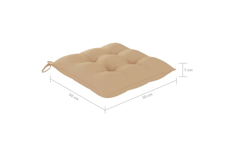 Hynder til havestole 4 stk. 50x50x7 cm stof beige - Beige - Havemøbler - Hynder - Siddehynder
