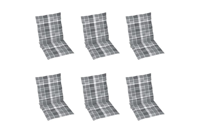 hynder til havestole 6 stk. 100x50x4 cm gråternet mønster - Flerfarvet - Havemøbler - Hynder - Siddehynder