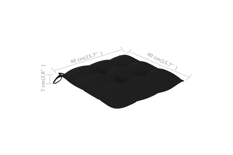 hynder til havestole 6 stk. 40x40x7 cm stof sort - Sort - Havemøbler - Hynder - Siddehynder