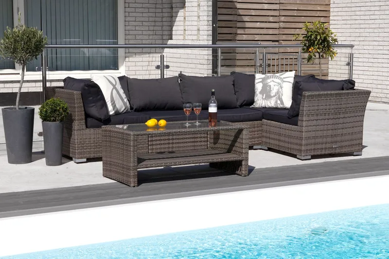 Bahamas Hyndebetræk til Puf/Chaiselong/Bord - Grå - Havemøbler - Hynder - Komplette hyndesæt