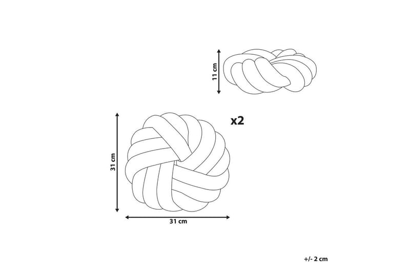 Pyntepuder Akola sæt af 2 Beige - Beige - Havemøbler - Hynder - Øvrige hynder