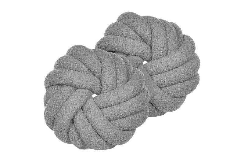 Pyntepuder Akola sæt af 2 Grå, Grå