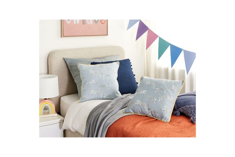 Pyntepuder Arales sæt af 2 Grå/hvid/sort/gul, Firkantet - Grå/hvid/sort/gul, Firkantet - Tekstiler - Pude & plaid - Udendørs puder