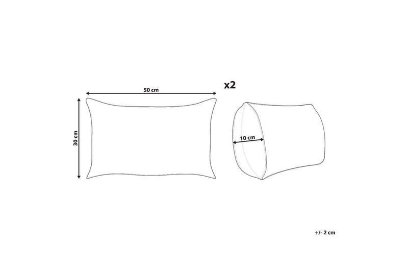 Pyntepuder Arales sæt af 2 Grå/hvid/sort/gul, Rektangulær - Grå/hvid/sort/gul, Rektangulær - Tekstiler - Pude & plaid - Udendørs puder