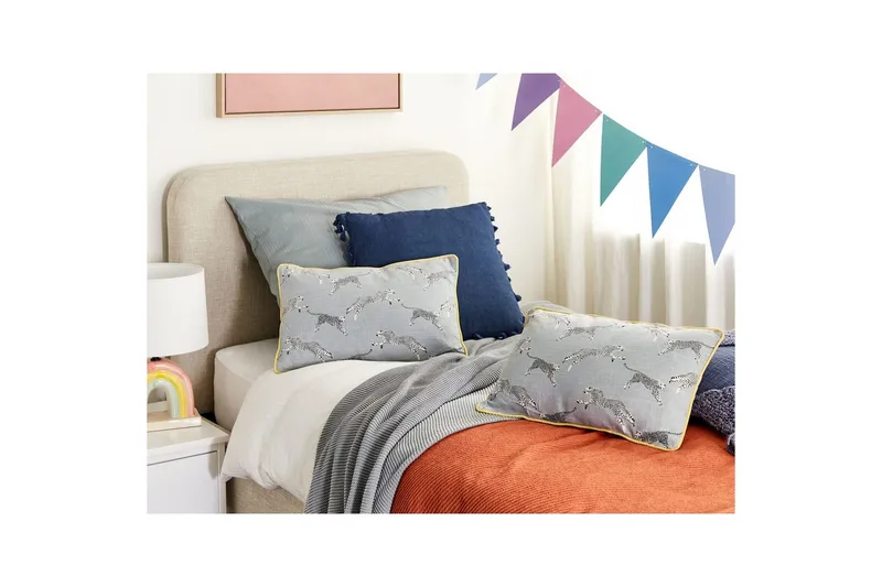 Pyntepuder Arales sæt af 2 Grå/hvid/sort/gul, Rektangulær - Grå/hvid/sort/gul, Rektangulær - Tekstiler - Pude & plaid - Udendørs puder