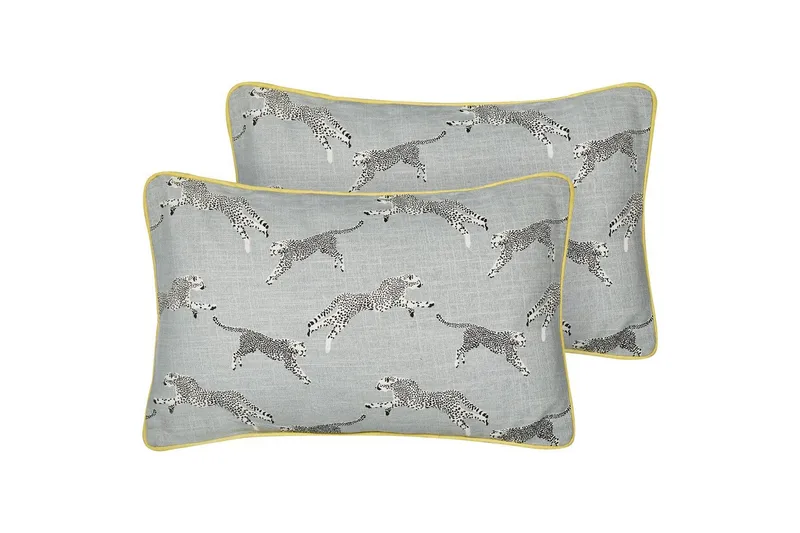 Pyntepuder Arales sæt af 2 Grå/hvid/sort/gul, Rektangulær, Grå/hvid/sort/gul, Rektangulær