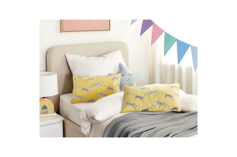 Pyntepuder Arales sæt af 2 Gul/Hvid/Sort, Rektangulær - Gul/Hvid/Sort, Rektangulær - Tekstiler - Pude & plaid - Udendørs puder