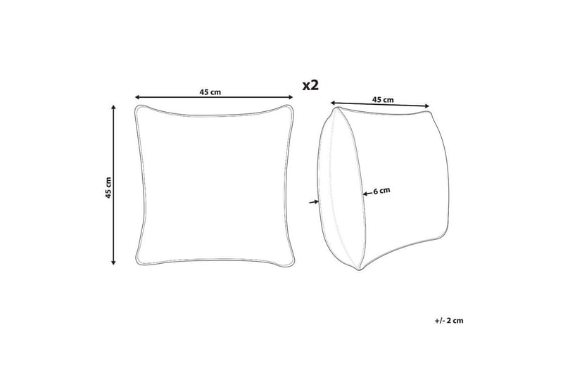Pyntepuder Arales sæt af 2 Rosa/hvid/sort/grå, Firkantet - Rosa/hvid/sort/grå, Firkantet - Tekstiler - Pude & plaid - Udendørs puder
