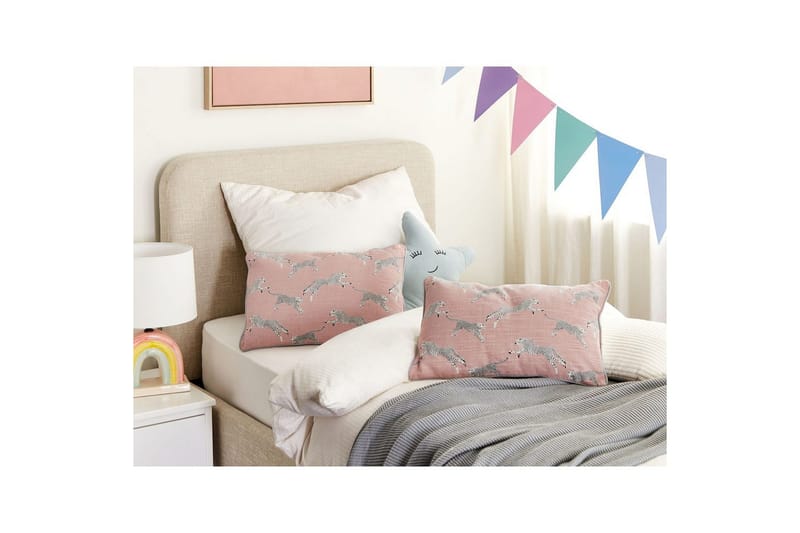 Pyntepuder Arales sæt af 2 Rosa/hvid/sort/grå, Rektangulær - Rosa/hvid/sort/grå, Rektangulær - Tekstiler - Pude & plaid - Udendørs puder