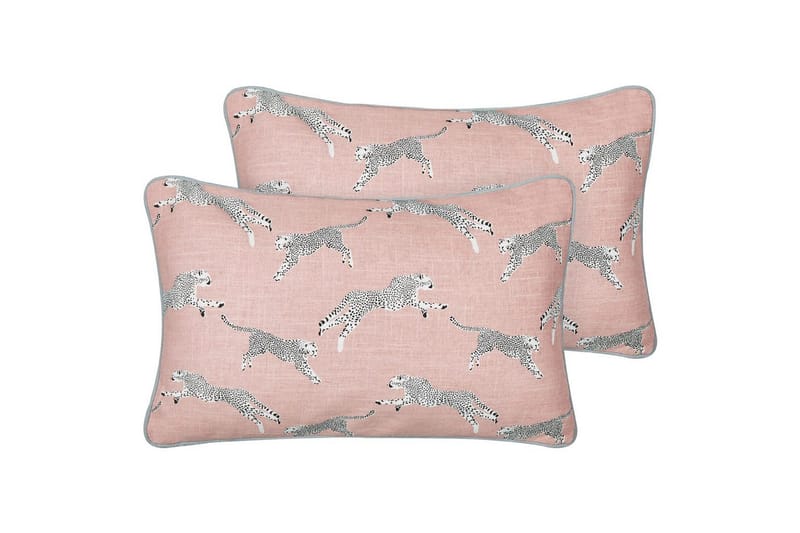 Pyntepuder Arales sæt af 2 Rosa/hvid/sort/grå, Rektangulær, Rosa/hvid/sort/grå, Rektangulær