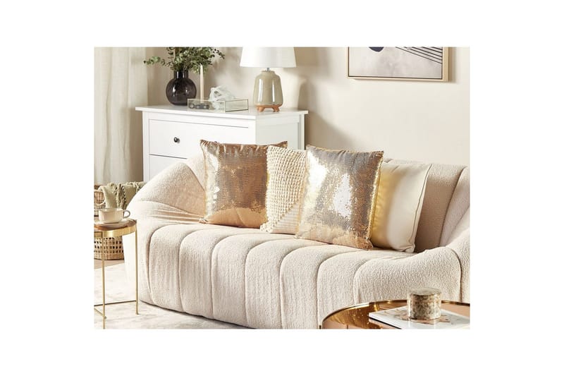 Pyntepuder Aster sæt af 2 Guld - Guld - Tekstiler - Pude & plaid - Udendørs puder