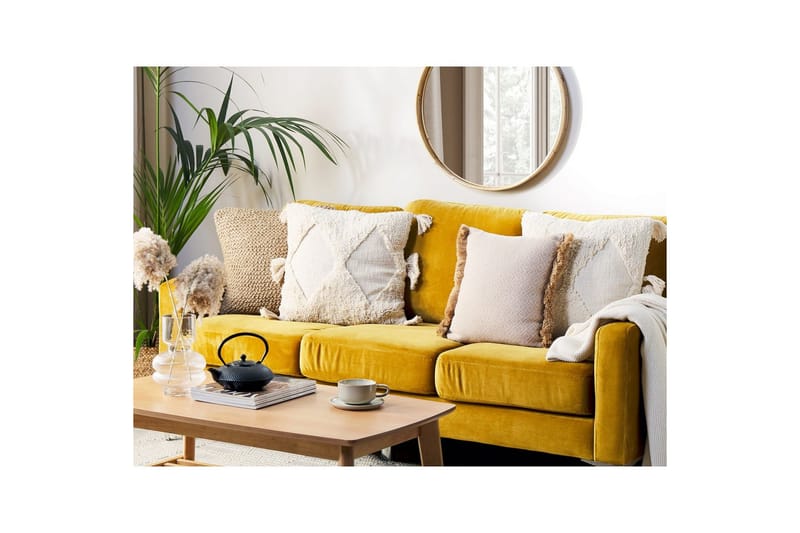 Pyntepuder Avium sæt af 2 Beige - Beige - Havemøbler - Hynder - Hynder til bænk & havesofa