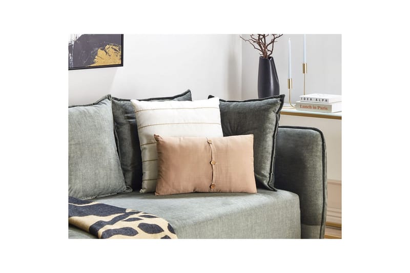 Pyntepuder Banori sæt á 2 Beige - Beige - Havemøbler - Hynder - Hynder til bænk & havesofa