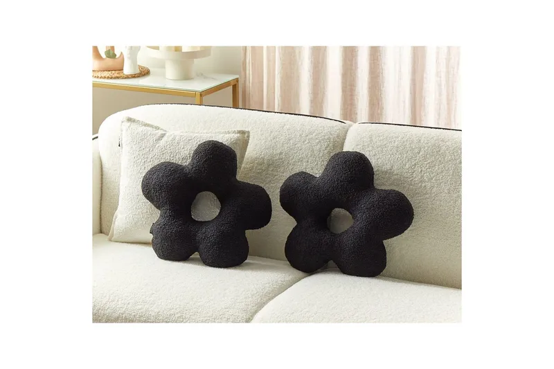 Pyntepuder Camponula sæt á 2 Sort - Sort - Tekstiler - Pude & plaid - Udendørs puder