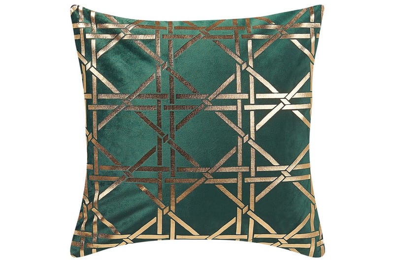 Pyntepuder Cassia sæt á 2 Grøn/guld - Grøn/guld - Tekstiler - Pude & plaid - Pyntepuder & pudebetræk