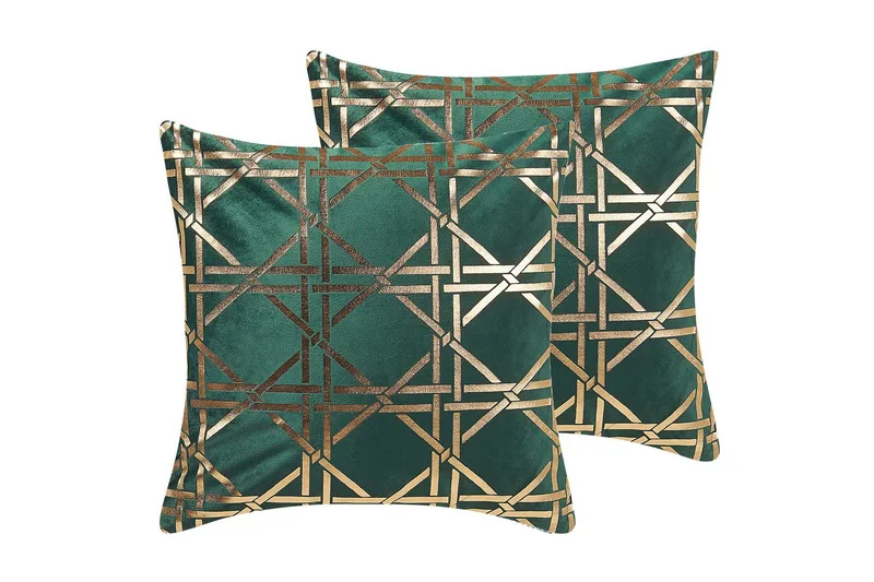 Pyntepuder Cassia sæt á 2 Grøn/guld, Grøn/guld