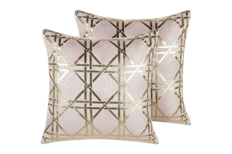 Pyntepuder Cassia sæt á 2 Rosa/guld, Rosa/guld