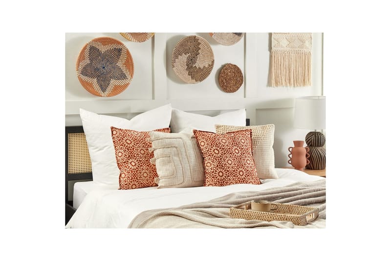 Pyntepuder Ceiba sæt af 2 Rød/beige - Rød/beige - Havemøbler - Hynder - Hynder til bænk & havesofa