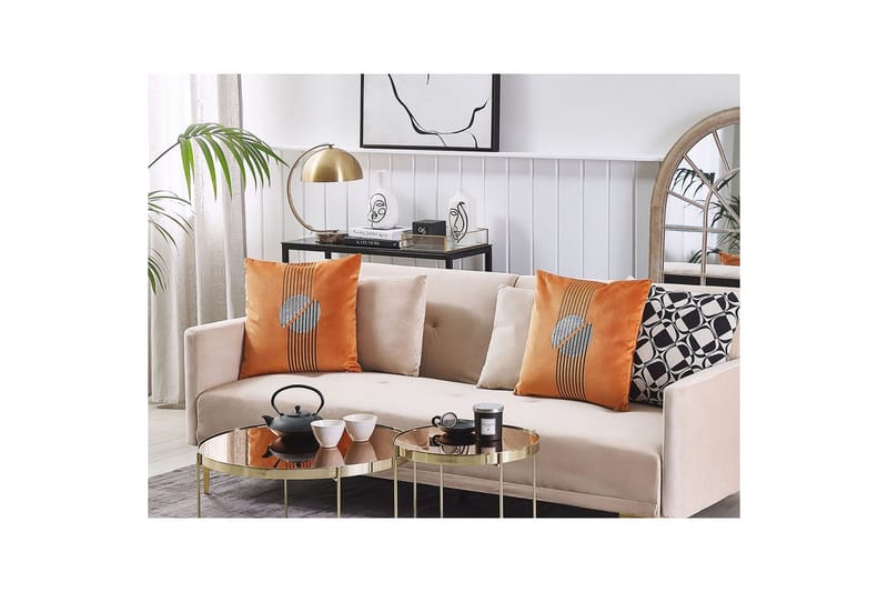 Pyntepuder Ceropegia sæt af 2 Orange - Orange - Tekstiler - Pude & plaid - Udendørs puder