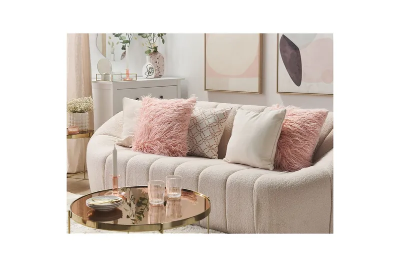 Pyntepuder Daisy sæt af 2 Rosa - Rosa - Tekstiler - Pude & plaid - Pyntepuder & pudebetræk