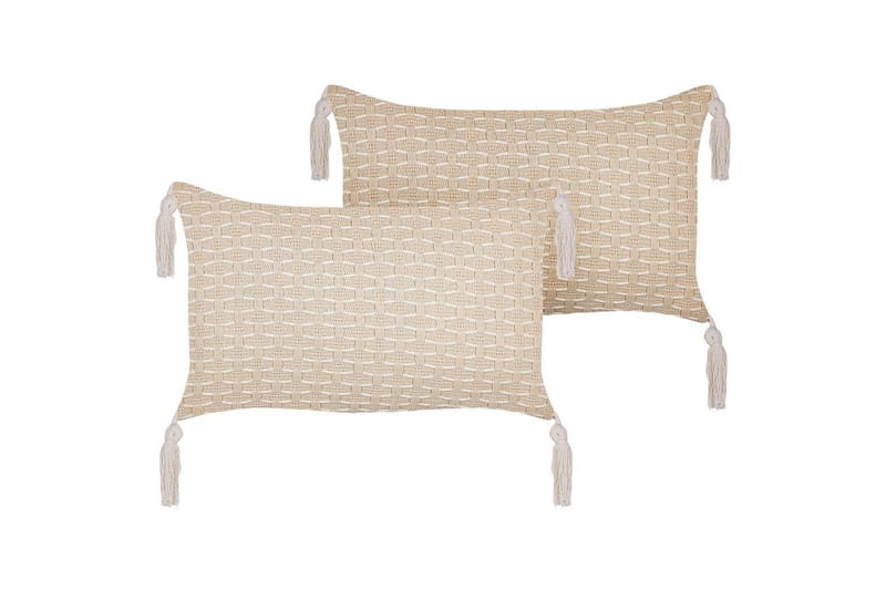 Pyntepuder Hakone sæt af 2 Beige, Rektangulær - Beige, Rektangulær - Havemøbler - Hynder - Hynder til bænk & havesofa