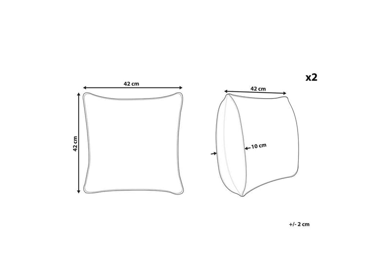 Pyntepuder Hakone sæt af 2 Grøn/beige, Firkantet - Grøn/beige, Firkantet - Tekstiler - Pude & plaid - Udendørs puder