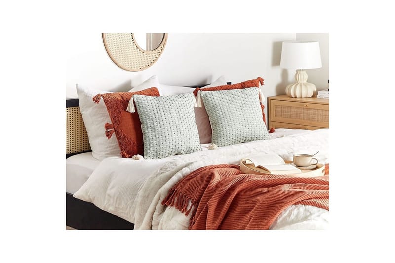 Pyntepuder Hakone sæt af 2 Grøn/beige, Firkantet - Grøn/beige, Firkantet - Tekstiler - Pude & plaid - Udendørs puder