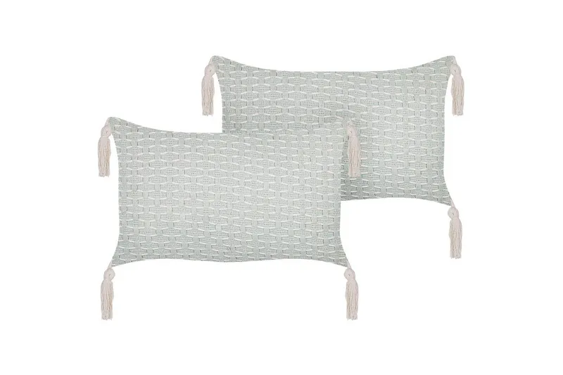 Pyntepuder Hakone sæt af 2 Grøn/beige, Rektangulær, Grøn/beige, Rektangulær