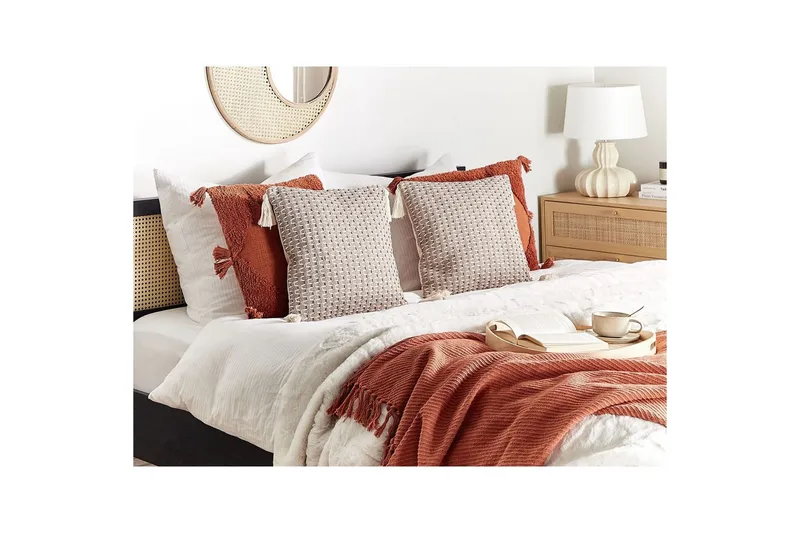 Pyntepuder Hakone sæt af 2 Taupe, Firkantet - Taupe, Firkantet - Tekstiler - Pude & plaid - Udendørs puder