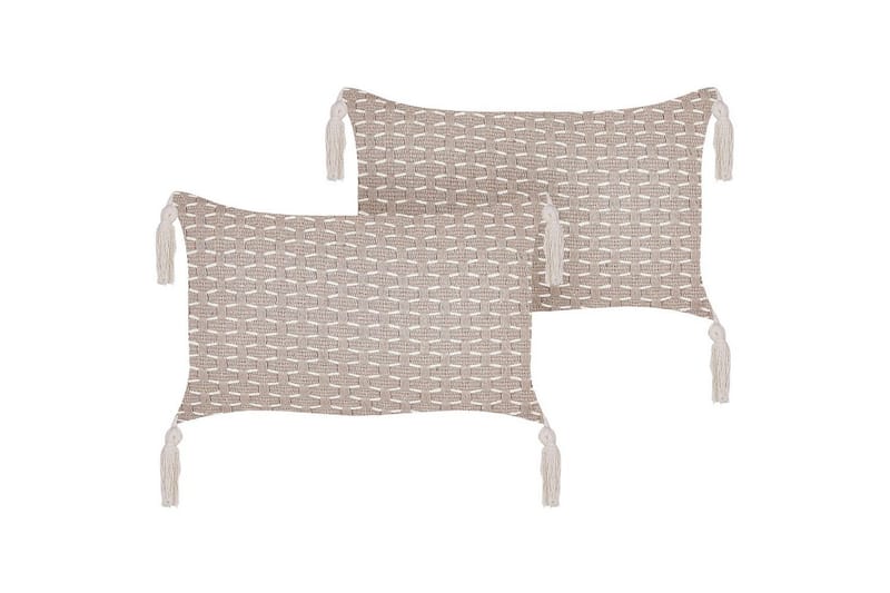 Pyntepuder Hakone sæt af 2 Taupe, Rektangulær - Taupe, Rektangulær - Tekstiler - Pude & plaid - Udendørs puder