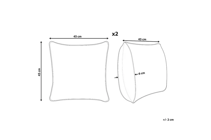 Pyntepuder Hoya sæt af 2 Orange/Guld - Orange/Guld - Tekstiler - Pude & plaid - Udendørs puder