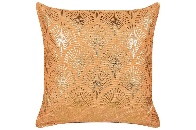 Pyntepuder Hoya sæt af 2 Orange/Guld - Orange/Guld - Tekstiler - Pude & plaid - Udendørs puder